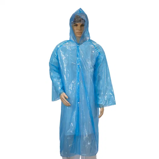 Unisex-Taschen-tragbarer PE-Regenmantel-Poncho-Regenbekleidung für Werbezwecke