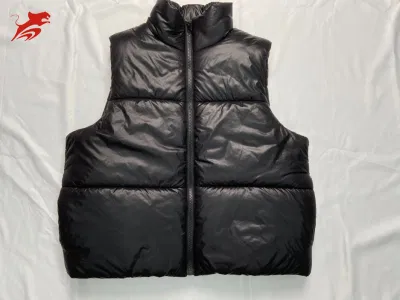 Asiapo China Factory Schwarze ärmellose Winter-Kurzoberbekleidung für Damen mit warmem Stand